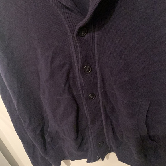 Extremely Stylish Elegant GAP Cotton Cashmere Full Button Up Dark Blue Cardigan - Picture 5 of 7